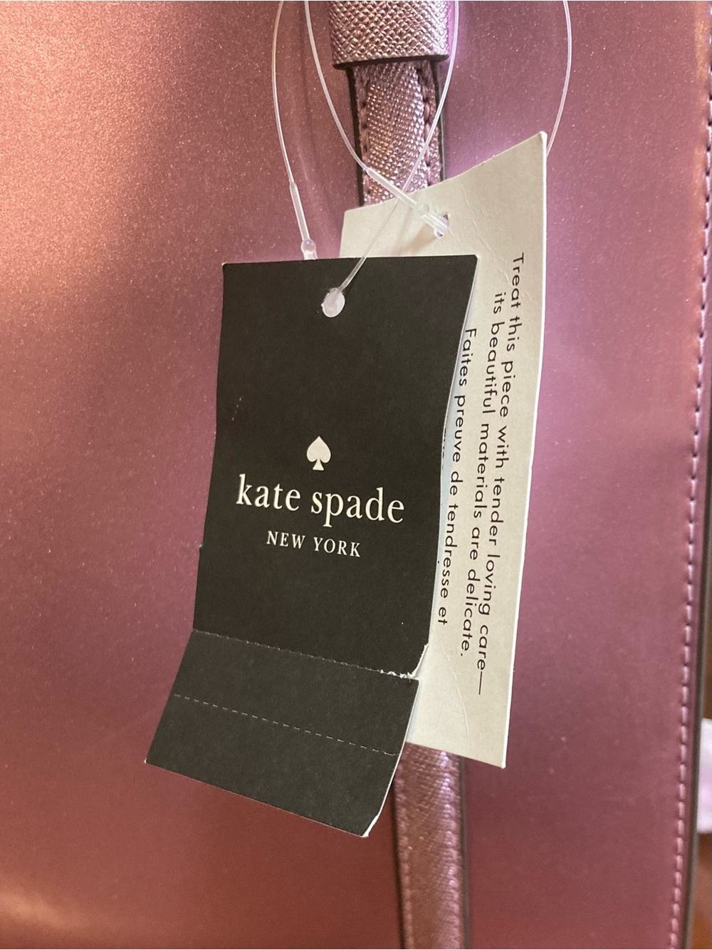 Kate Spade Kenzie Small Crossbody Tote Bag Quartz Pink Metallic Patent K1956 NWT - Picture 6 of 12